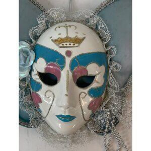 Vintage 1991 Anco Handmade Venetian-Style Wall Mask Decor Pillow 10" X 8" N10102